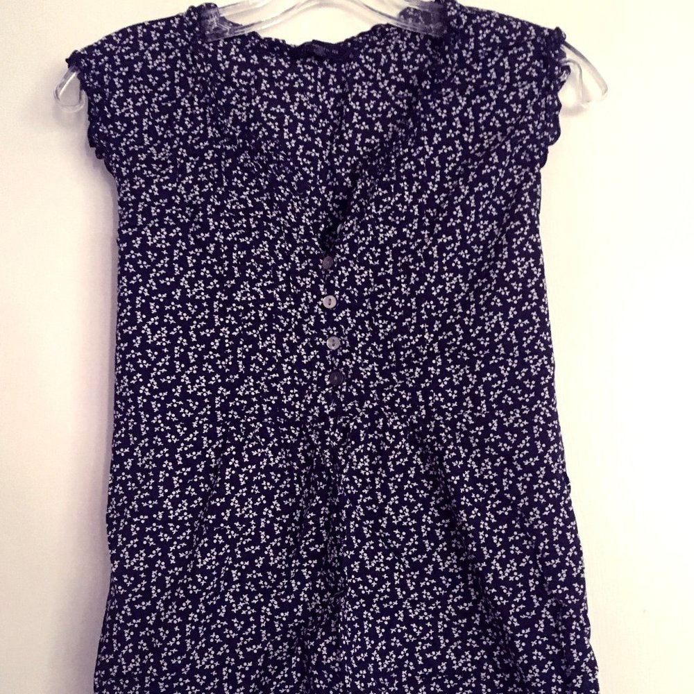 Navy Floral Blouse
